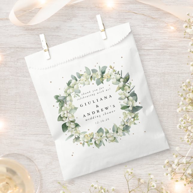 Snowberry+Eucalyptus Winter Wedding Shower Favour Bag (Clipped)