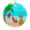 Snowbird Christmas, Santa and Reindeer on Beach  