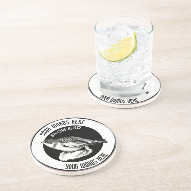 Snowbird Custom Sandstone Drink Coaster (Side)