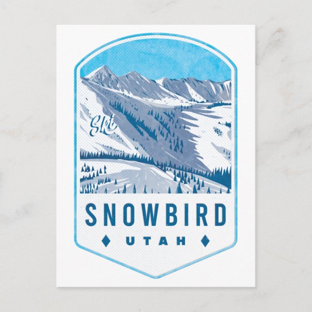 Snowbird Utah Ski Badge Postcard (Front)
