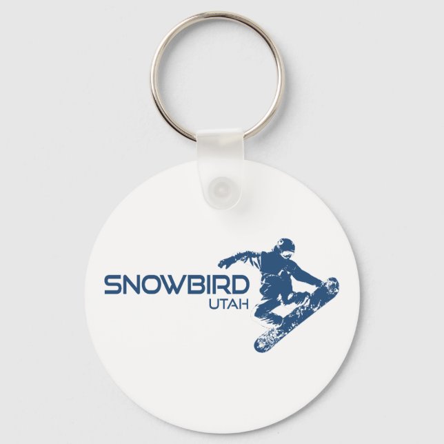 Snowbird Utah Snowboarder Keychain (Front)