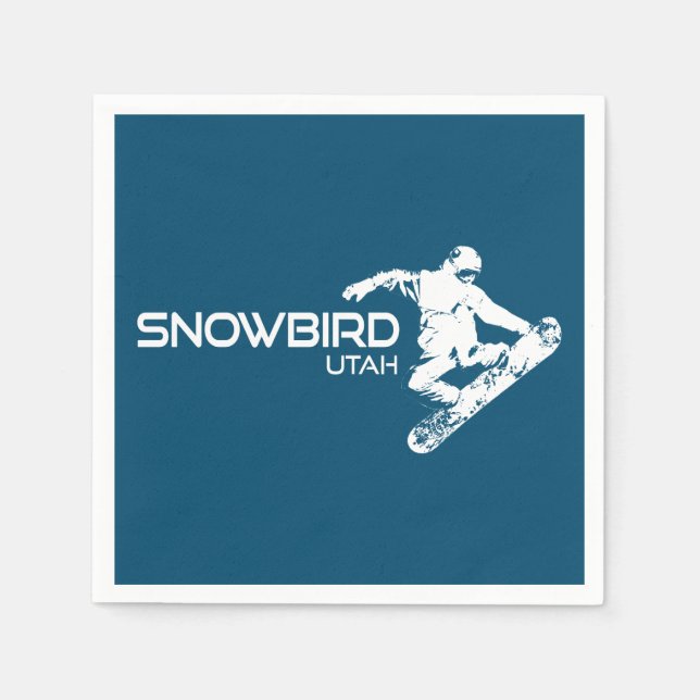 Snowbird Utah Snowboarder Napkin (Front)