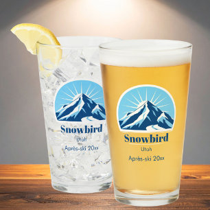 Snowbird utah USA après-ski souvenir beer Glass