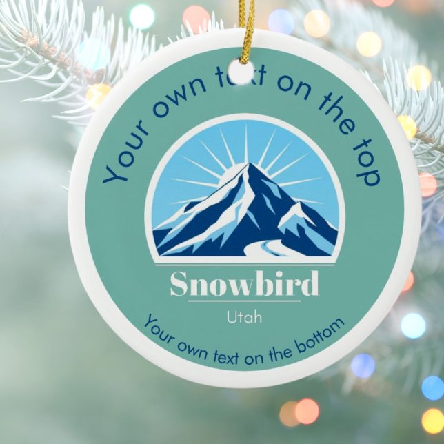 Snowbird Utah USA ski resort christmas  Ceramic Ornament (Creator Uploaded)