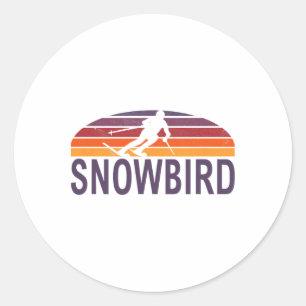 Snowbird Utah Usa Ski Resort Snowboarding  Classic Round Sticker