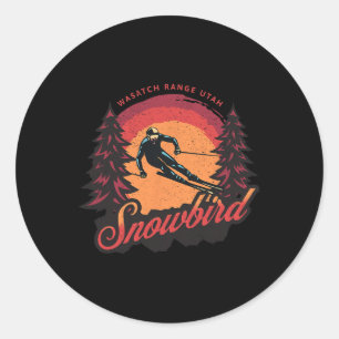Snowbird Utah Wasatach Range Snow Skiing Classic Round Sticker
