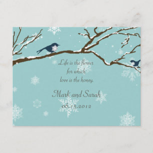 Snowbirds and Snowflakes Robin Blue RSVP Card