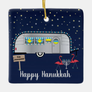 Snowbird's Hanukkah Ceramic Ornament