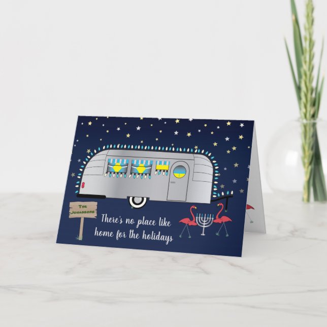 Snowbird's Hanukkah Greetings Card (Front)