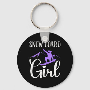 Snowboader Snow Board Girl Funny Girl Snowboarding Keychain