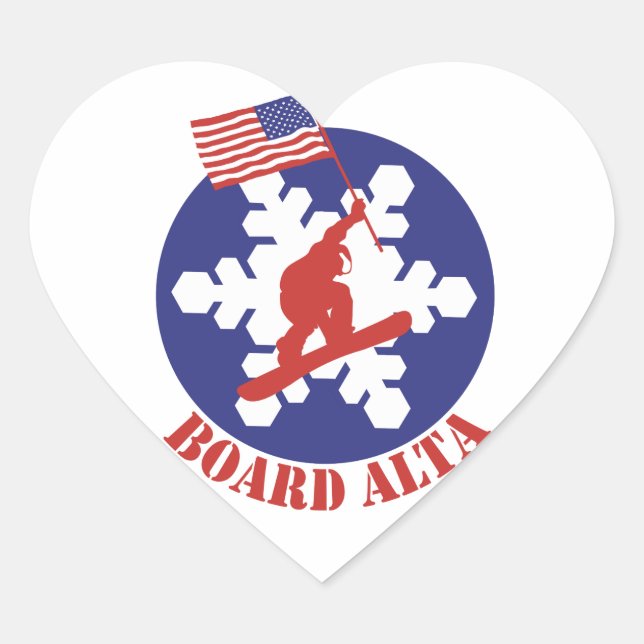 Snowboard Alta Heart Sticker (Front)