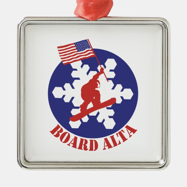 Snowboard Alta Metal Ornament (Front)