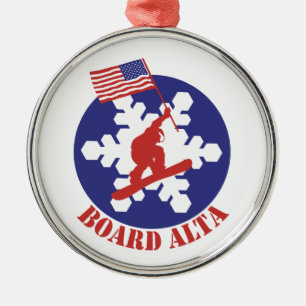 Snowboard Alta Metal Ornament