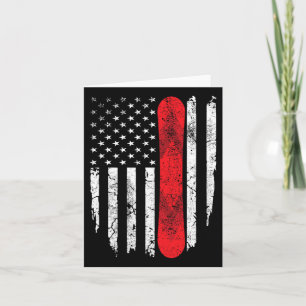 Snowboard American Flag Patriotic Winter Sports Sn Card