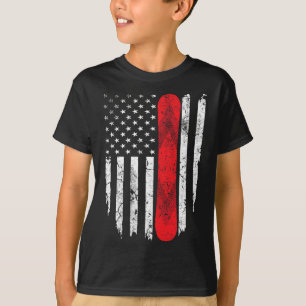 Snowboard American Flag Patriotic Winter Sports Sn T-Shirt