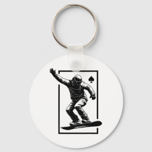 Snowboard Art Snowboarding Art Graphic Streetwear  Keychain