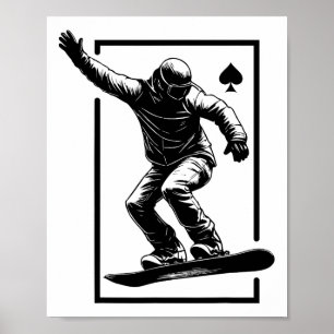 Snowboard Art Snowboarding Art Graphic Streetwear Poster