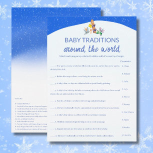 Snowboard Baby Shower Traditions Around the World Advice Card