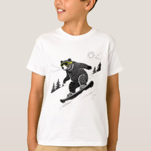 Snowboard Bear, Funny Wintersports, Ski Slope, Fun T-Shirt
