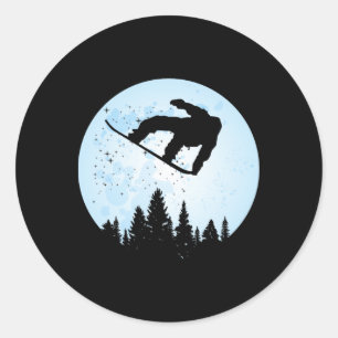 Snowboard Bigfoot Ski Funny Sasquatch Skiing  Classic Round Sticker