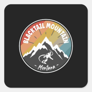 Snowboard Blacktail Mountain Montana Square Sticker