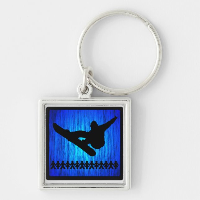 Snowboard Blue Zoom Keychain (Front)