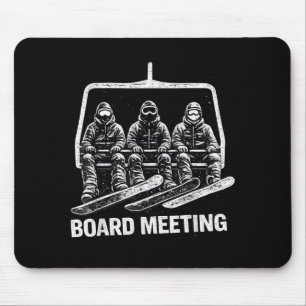 Snowboard board meeting funny ski lift skier winte mouse pad