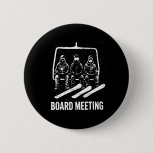 Snowboard Board Meeting Ski Lift Skier Winter Spor 2 Inch Round Button