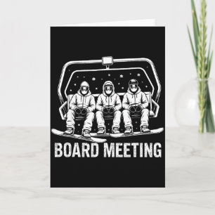 Snowboard Board Meeting Ski Lift Skier Winter Spor Card