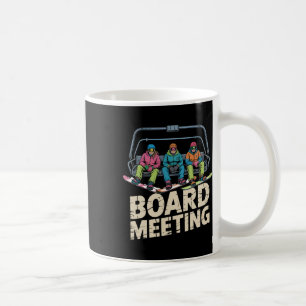 Snowboard Board Meeting Ski Lift Skier Winter Spor Coffee Mug