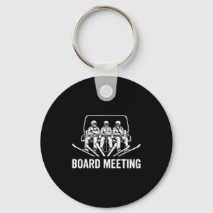 Snowboard Board Meeting Ski Lift Skier Winter Spor Keychain