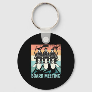 Snowboard Board Meeting Ski Lift Skier Winter Spor Keychain