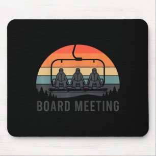 Snowboard Board Meeting Ski Lift Skier Winter Spor Mouse Pad