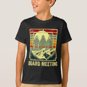 Snowboard Board Meeting Ski Lift Skier Winter Spor T-Shirt