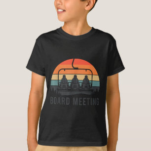 Snowboard Board Meeting Ski Lift Skier Winter Spor T-Shirt