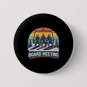 Snowboard Board Meetings Ski Lift Skier Winter Spo 2 Inch Round Button