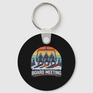 Snowboard Board Meetings Ski Lift Skier Winter Spo Keychain