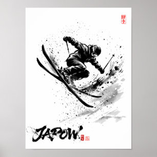 Snowboard Brush Art - Skier Slush Poster