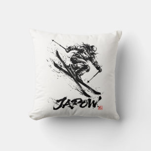 Snowboard Brush Art - Skier Women Throw Pillow