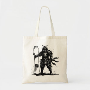 Snowboard Brush Art - Snowboarder Standing Samurai Tote Bag