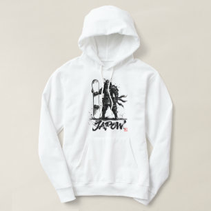 Snowboard Brush Art - Standing Samurai snowboard Hoodie