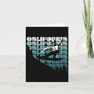 Snowboard California Ca Retro Vintage Snowboarding Card
