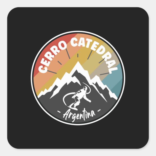 Snowboard Cerro Catedral Argentina Square Sticker (Front)