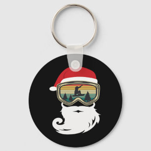Snowboard Christmas As Santa Claus Snowboarder  Keychain