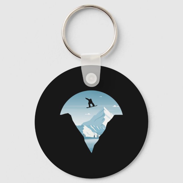 Snowboard Clothing For Snowboarders Uni-kids Black Keychain (Front)
