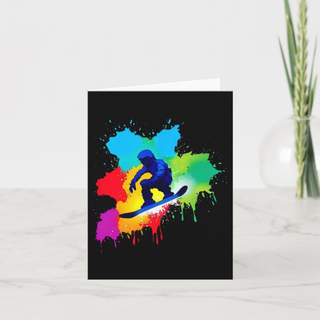 Snowboard Colour Explosion  Card (Front)