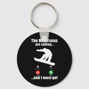 Snowboard Cool Retro Boarder Graphic Snowboarding  Keychain