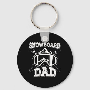 Snowboard Dad Mountain Range Snowboarding Father F Keychain