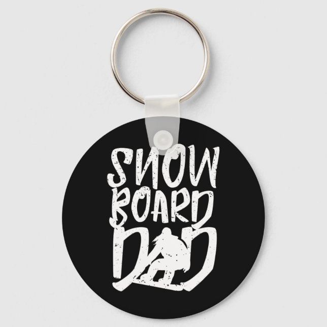 Snowboard Dad Snowboarder Father Snowboarding  Keychain (Front)
