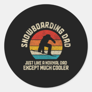 Snowboard Dad Snowboarder Funny Vintage Snowboard  Classic Round Sticker